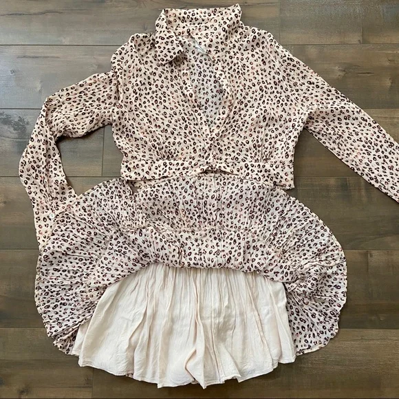 {Blue Life} Set Niko Skirt & Caden Top Large Leopard Planet Blue